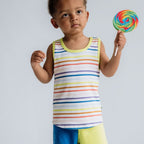 Kids' Bamboo Racerback Tank | Blue Smilies