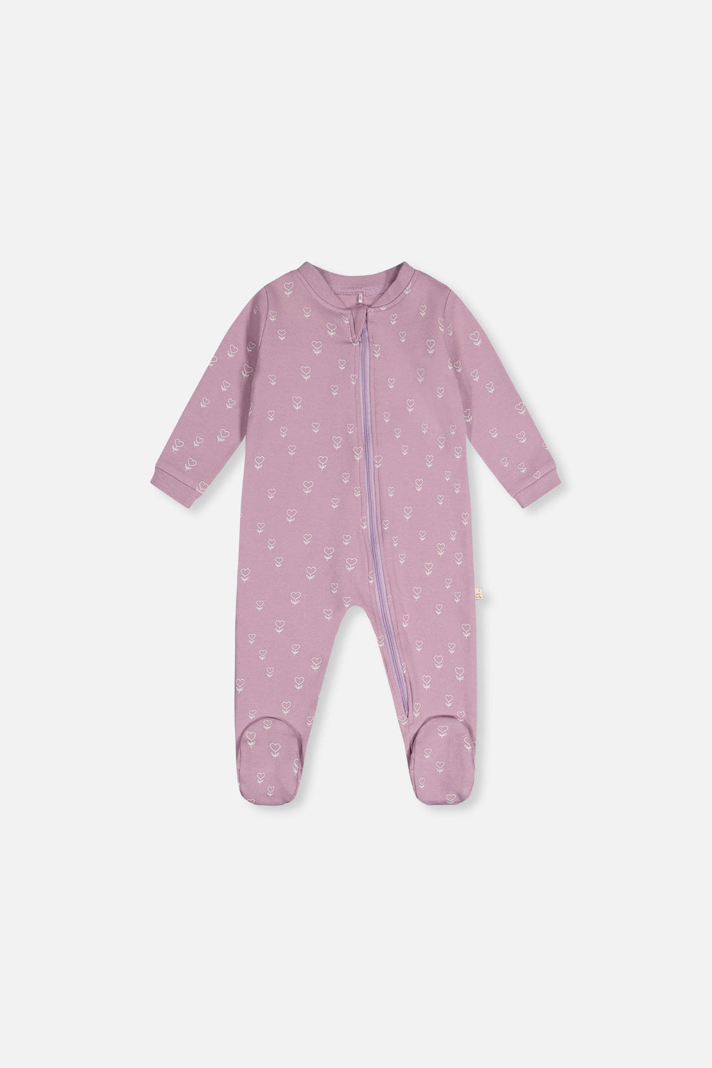 Baby Organic Cotton One Piece Pajama Purple Floral Print
