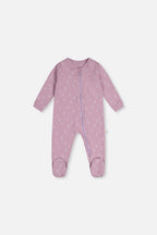 Baby Organic Cotton One Piece Pajama Purple Floral Print