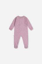 Baby Organic Cotton One Piece Pajama Purple Floral Print