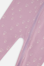 Baby Organic Cotton One Piece Pajama Purple Floral Print