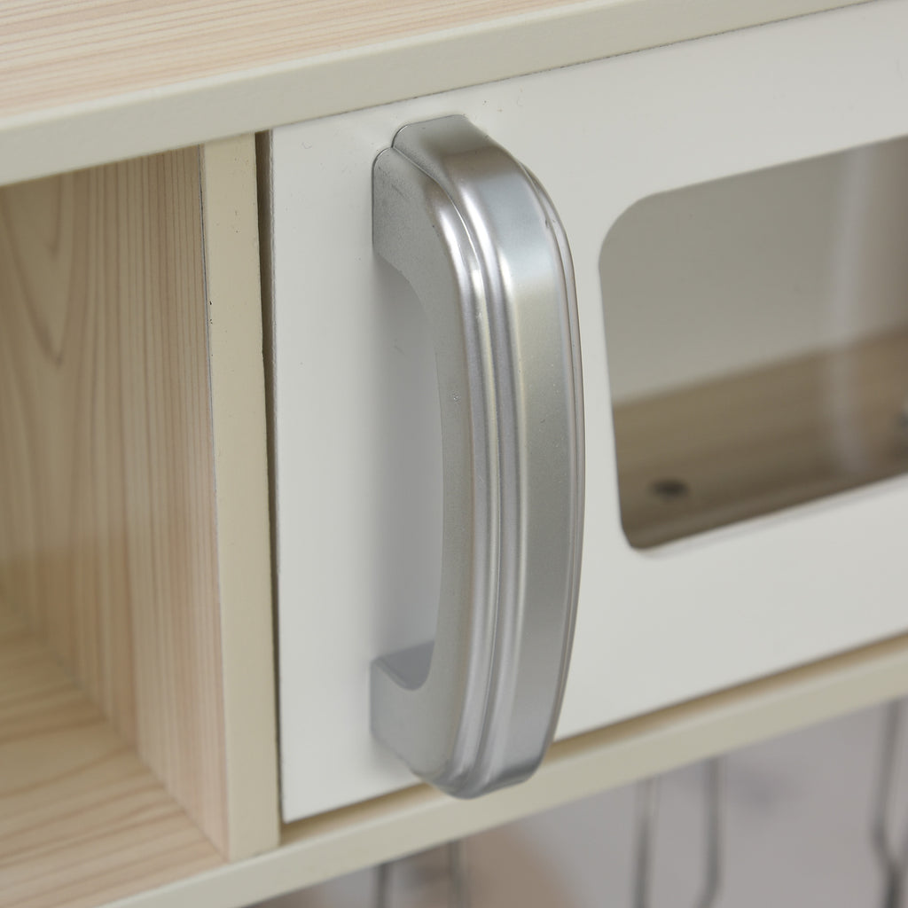 Cuisine Bois Jeu d'imitation - Cuisine Enfant - Nombreux Accessoires & rangements Inclus - MDF pin Blanc chêne Clair